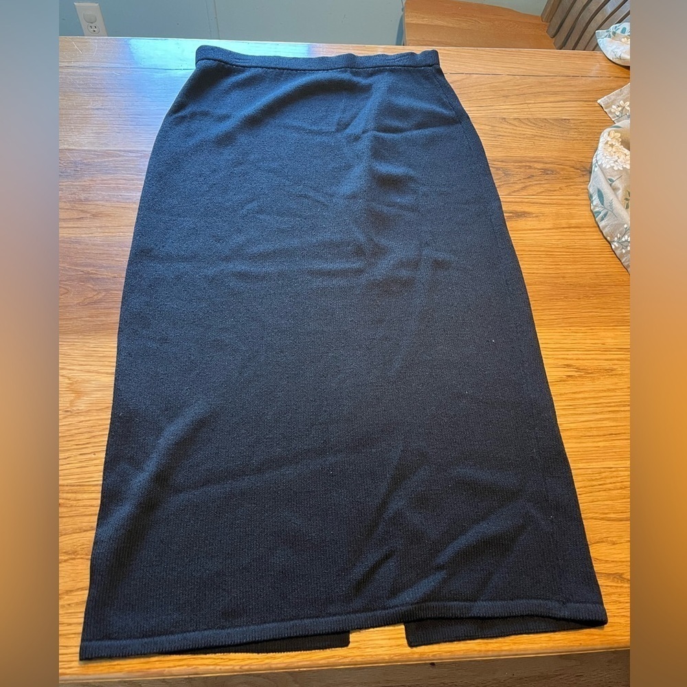 St. John Navy Blue Midi Skirt